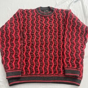 Vintage Coogi Australia Sweater 100% Wool Multicolor Men's Size XL Cosby 3D Knit